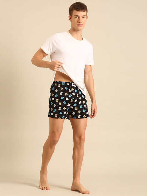 3 Pack Cotton Printed Multicolored Boxers
